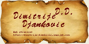 Dimitrije Đanković vizit kartica